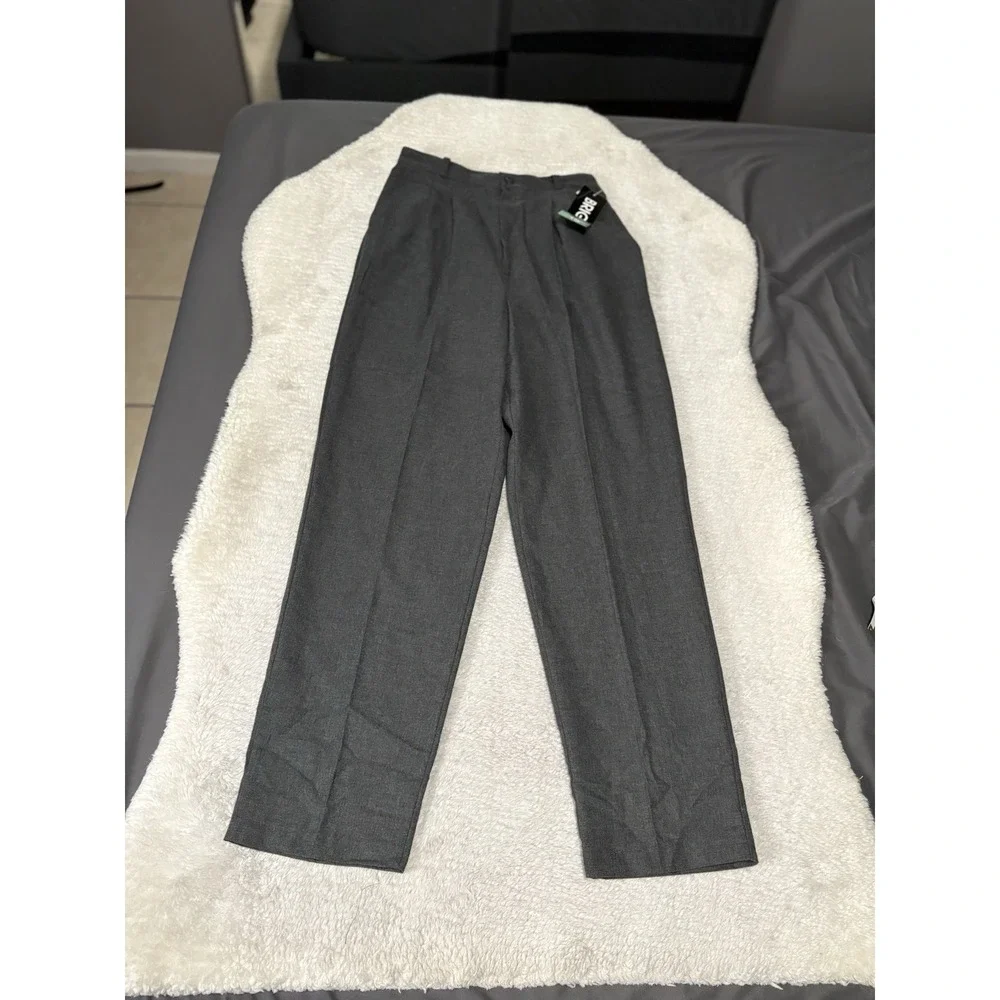 New‎ Briggs High Waist Gray Straight Dress Pants Size 12 Trousers NWT